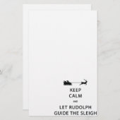 Behalt Calm Lass Rudolph Guide Sleigh Briefpapier (Vorne/Hinten)