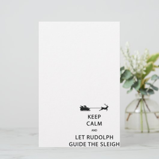 Behalt Calm Lass Rudolph Guide Sleigh Briefpapier (Stehend Vorderseite)
