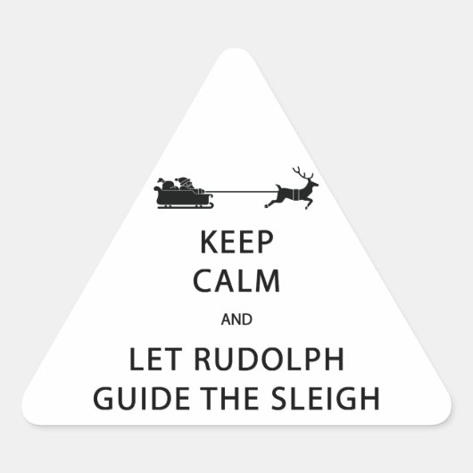Behalt Calm Lass Rudolph Guide Sleigh Dreieckiger Aufkleber (Vorderseite)