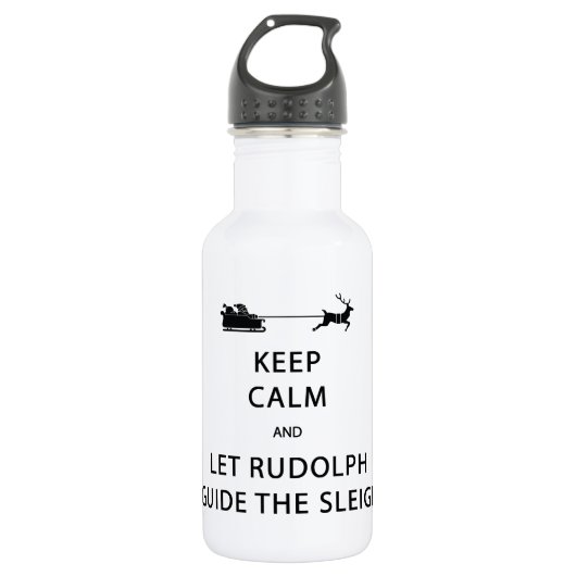 Behalt Calm Lass Rudolph Guide Sleigh Edelstahlflasche (Vorderseite)