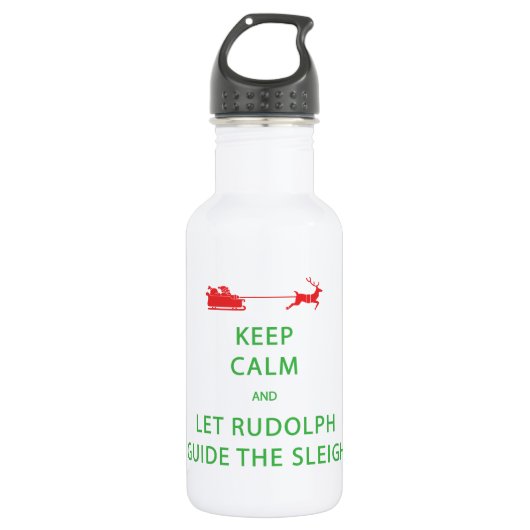 Behalt Calm Lass Rudolph Guide Sleigh Edelstahlflasche (Vorderseite)