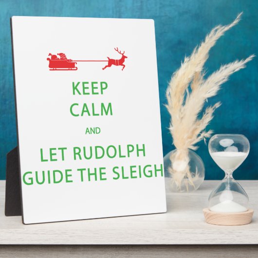 Behalt Calm Lass Rudolph Guide Sleigh Fotoplatte (Seite)