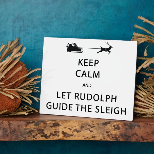 Behalt Calm Lass Rudolph Guide Sleigh Fotoplatte (Seite)
