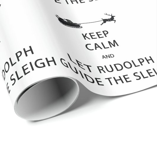 Behalt Calm Lass Rudolph Guide Sleigh Geschenkpapier (Rolleneckpunkt)