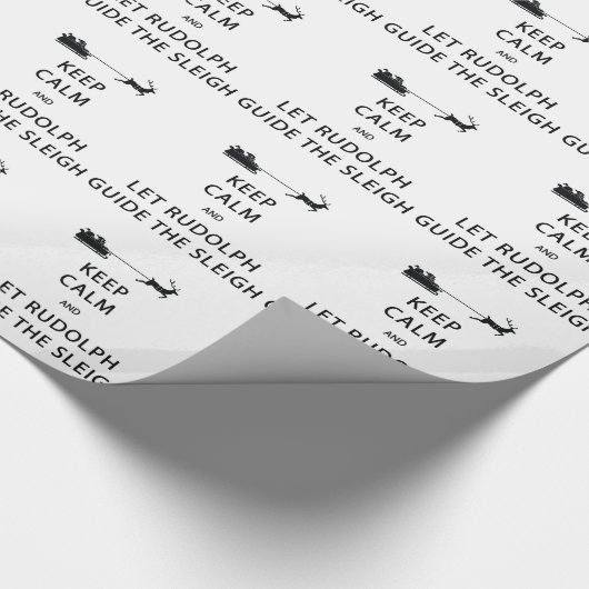 Behalt Calm Lass Rudolph Guide Sleigh Geschenkpapier (Ecke)