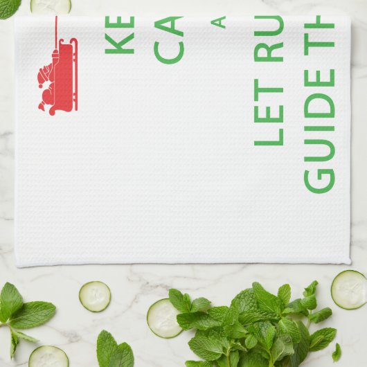 Behalt Calm Lass Rudolph Guide Sleigh Geschirrtuch (Gefaltet)