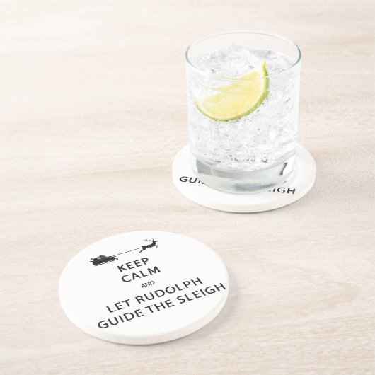 Behalt Calm Lass Rudolph Guide Sleigh Getränkeuntersetzer (Seite)