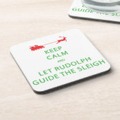 Behalt Calm Lass Rudolph Guide Sleigh Getränkeuntersetzer (Linke Seite)