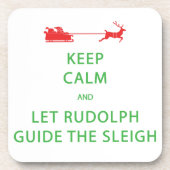 Behalt Calm Lass Rudolph Guide Sleigh Getränkeuntersetzer (Vorderseite)
