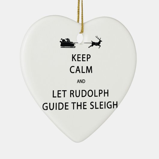 Behalt Calm Lass Rudolph Guide Sleigh Keramikornament (Rechts)