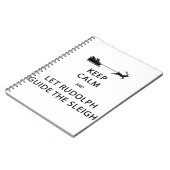 Behalt Calm Lass Rudolph Guide Sleigh Notizblock (Linke Seite)