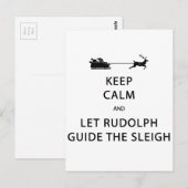 Behalt Calm Lass Rudolph Guide Sleigh Postkarte (Vorne/Hinten)
