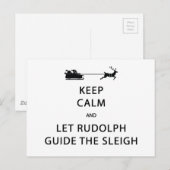 Behalt Calm Lass Rudolph Guide Sleigh Postkarte (Vorne/Hinten)