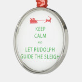 Behalt Calm Lass Rudolph Guide Sleigh Silbernes Ornament (Links)