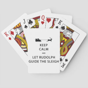Behalt Calm Lass Rudolph Guide Sleigh Spielkarten