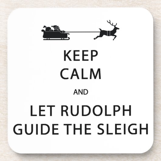 Behalt Calm Lass Rudolph Guide Sleigh Untersetzer (Vorderseite)