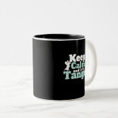 Behalt Calm Let's Tango Funny Ballroom Tanztanz Zweifarbige Tasse (VorderseiteRechts)