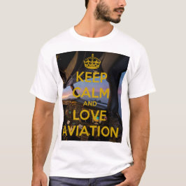 Behalt Calm Liebe Aviation Club Fluggerät weiß T-S T-Shirt