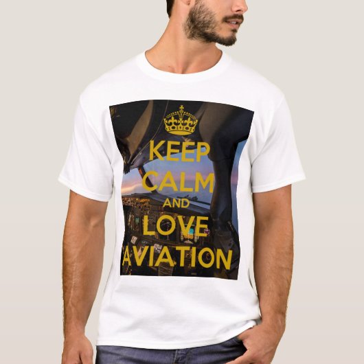Behalt Calm Liebe Aviation Club Fluggerät weiß T-S T-Shirt (Vorderseite)