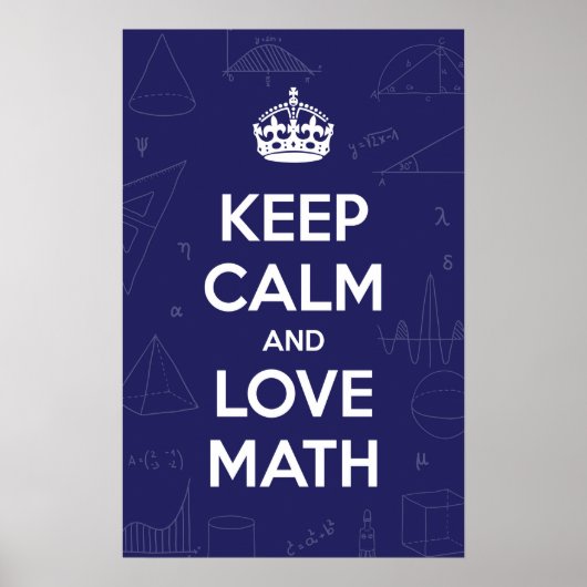 Behalt Calm Liebe Math Poster (Vorne)