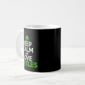 Behalt Calm Liebe Turtles Funny Turtle Lover Zitat Kaffeetasse (Vorderseite Links)