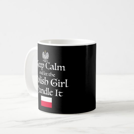 Behalt Calm Ließ die polnische Handle in Polen Fla Kaffeetasse (Vorderseite Links)