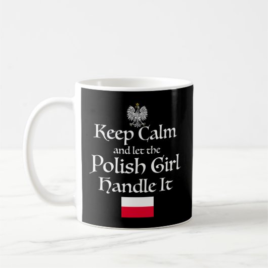 Behalt Calm Ließ die polnische Handle in Polen Fla Kaffeetasse (Links)
