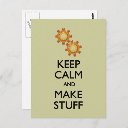 Behalt Calm Make Stuff Postkarte (Vorne/Hinten)
