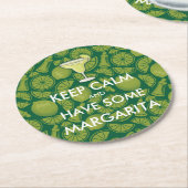 Behalt Calm - Margarita Runder Pappuntersetzer (Angewinkelt)