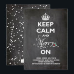 Behalt Calm Merry auf Chalkboard Holiday Party Ein Einladung<br><div class="desc">Mit Fett*fa*tin entworfen. Einfach mit eigenen Texten,  Fotos oder Bildern anpassen. Für individuelle Anfragen wenden Sie sich bitte direkt an fat*fa*tin. Es gelten benutzerdefinierte Gebühren. www.zazzle.com/fat_fa_tin www.zazzle.com/color_therapy www.zazzle.com/fatfatin_blue_knot www.zazzle.com/fatfatin_red_knot www.zazzle.com/fatfatin_mini_me www.zazzle.com/fatfatin_box www.zazzle.com/fatfatin_design www.zazzle.com/fatfatin_ink</div>