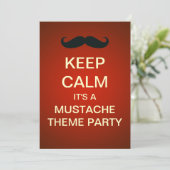 Behalt Calm Mustache Theme Party Custom Einladung (Stehend Vorderseite)