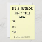 Behalt Calm Mustache Theme Party Custom Einladung (Rückseite)