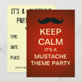 Behalt Calm Mustache Theme Party Custom Einladung (Vorne/Hinten)