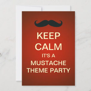 Behalt Calm Mustache Theme Party Custom Einladung