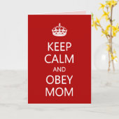Behalt Calm Obey Mama Muttertag Funny Karte (Gelbe Blume)