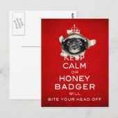 Behalt Calm oder Honey Badger... Postkarte (Vorne/Hinten)