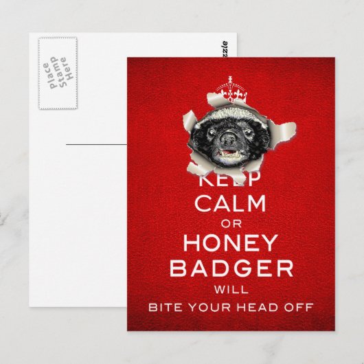 Behalt Calm oder Honey Badger... Postkarte (Vorne/Hinten)