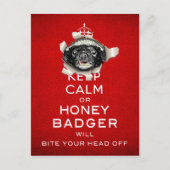 Behalt Calm oder Honey Badger... Postkarte (Vorderseite)
