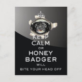 Behalt Calm oder Honey Badger... Postkarte (Vorderseite)