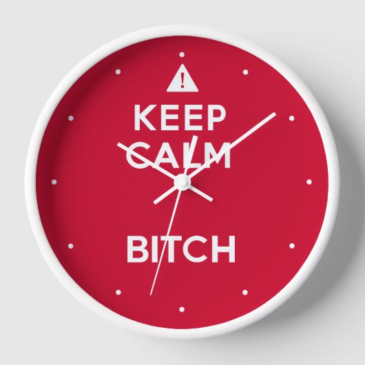 Behalt Calm Parody Funny Wall Clock Wanduhr (Vorderseite)