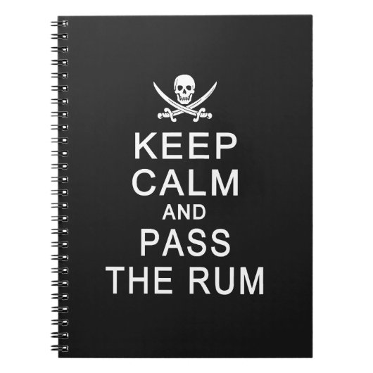 Behalt Calm & Pass Das Rum-Notebook Notizblock (Vorderseite)