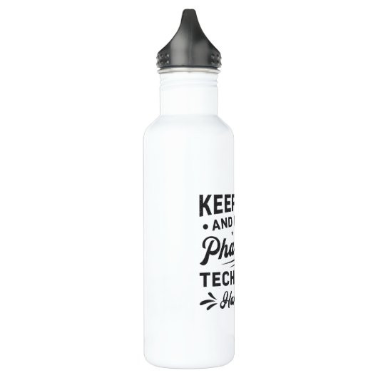 Behalt Calm Pharmacy Technician Funny Pharmacist Edelstahlflasche (Links)