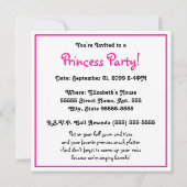 Behalt Calm Pink Princess Song Karaoke Party Einladung (Rückseite)