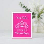 Behalt Calm Pink Princess Song Party Vielen Dank Postkarte (Stehend Vorderseite)
