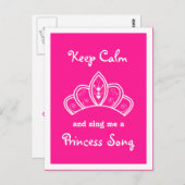 Behalt Calm Pink Princess Song Party Vielen Dank Postkarte (Vorne/Hinten)