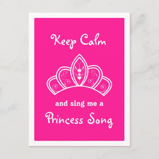 Behalt Calm Pink Princess Song Party Vielen Dank Postkarte (Vorderseite)