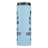 Behalt Calm & Play Hockey individuelle Name & colo Thermosbecher (Rückseite)