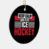 Behalt Calm Play Hockey Keramik Ornament (Rechts)