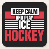 Behalt Calm Play Hockey Rechteckiger Pappuntersetzer (Vorderseite)
