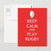 Behalt Calm & Play Rugby Postkarte (Vorne/Hinten)